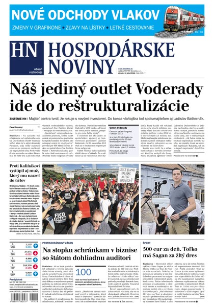E-magazín Hospodárske noviny 06.07.2016 - MAFRA Slovakia, a.s.
