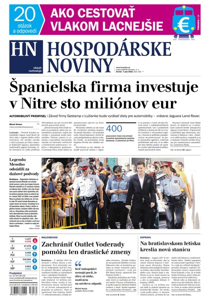 E-magazín Hospodárske noviny 07.07.2016 - MAFRA Slovakia, a.s.