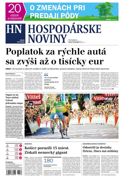 E-magazín Hospodárske noviny 14.07.2016 - MAFRA Slovakia, a.s.
