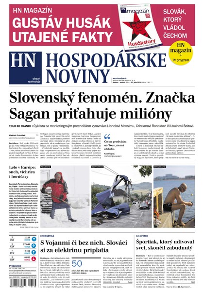 E-magazín Hospodárske noviny 15.07.2016 - MAFRA Slovakia, a.s.