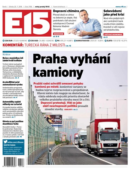 E-magazín E15 20.7.2016 - Czech Media Invest
