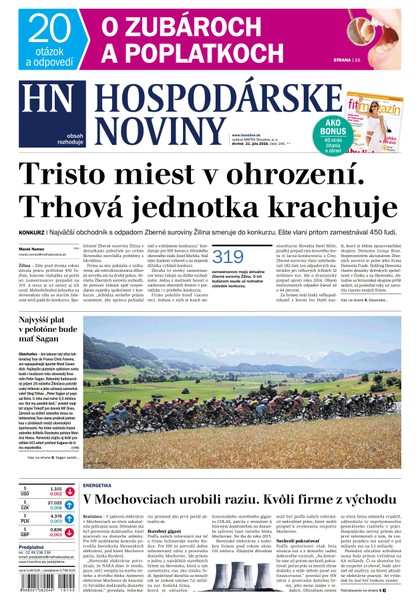 E-magazín Hospodárske noviny 21.07.2016 - MAFRA Slovakia, a.s.