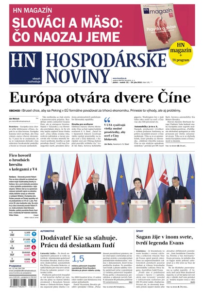E-magazín Hospodárske noviny 22.07.2016 - MAFRA Slovakia, a.s.