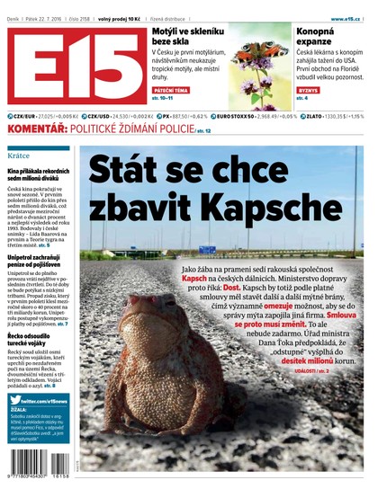 E-magazín E15 22.7.2016 - Czech Media Invest
