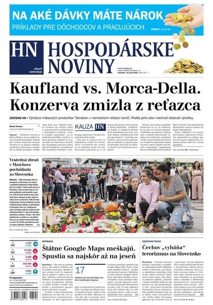 E-magazín Hospodárske noviny 25.07.2016 - MAFRA Slovakia, a.s.