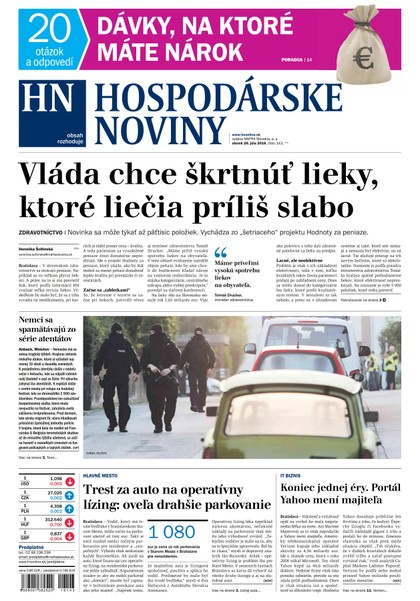 E-magazín Hospodárske noviny 26.07.2016 - MAFRA Slovakia, a.s.