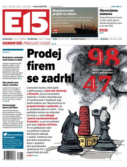 E-magazín E15 26.7.2016 - Czech Media Invest