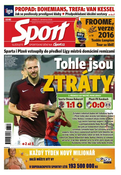 E-magazín Sport - 27.7.2016 - CZECH NEWS CENTER a. s.