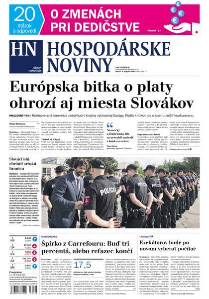 E-magazín Hospodárske noviny 02.08.2016 - MAFRA Slovakia, a.s.