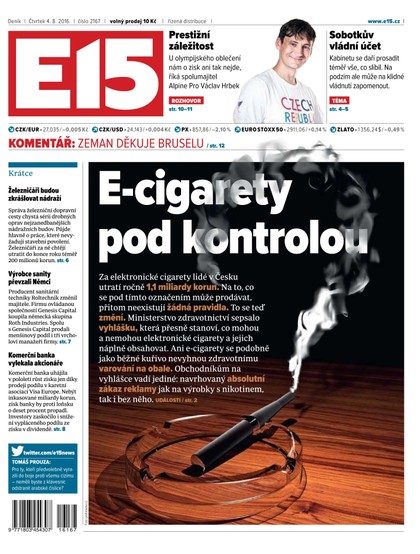 E-magazín E15 4.8.2016 - Czech Media Invest