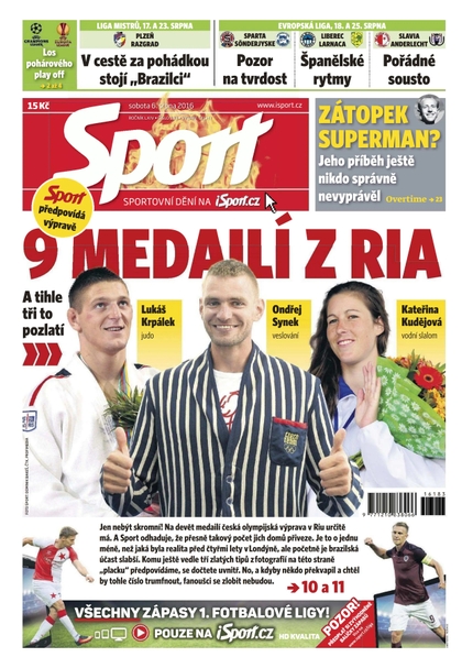 E-magazín Sport - 6.8.2016 - CZECH NEWS CENTER a. s.