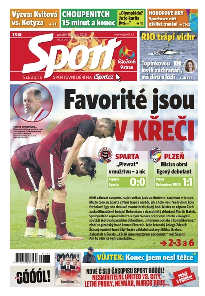 E-magazín Sport - 8.8.2016 - CZECH NEWS CENTER a. s.