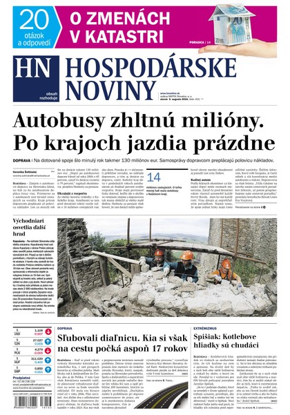 E-magazín Hospodárske noviny 09.08.2016 - MAFRA Slovakia, a.s.