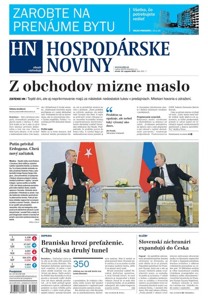 E-magazín Hospodárske noviny 10.08.2016 - MAFRA Slovakia, a.s.