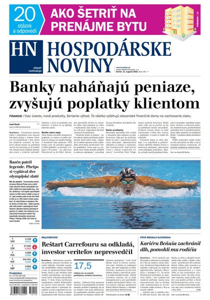 E-magazín Hospodárske noviny 11.08.2016 - MAFRA Slovakia, a.s.