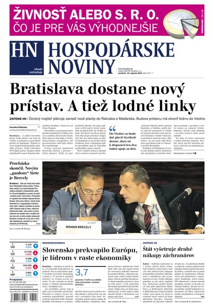 E-magazín Hospodárske noviny 15.08.2016 - MAFRA Slovakia, a.s.