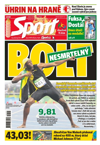 E-magazín Sport - 16.8.2016 - CZECH NEWS CENTER a. s.