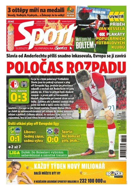 E-magazín Sport - 19.8.2016 - CZECH NEWS CENTER a. s.
