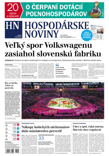 E-magazín Hospodárske noviny 23.08.2016 - MAFRA Slovakia, a.s.