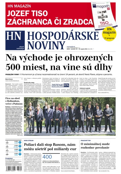 E-magazín Hospodárske noviny 26.08.2016 - MAFRA Slovakia, a.s.