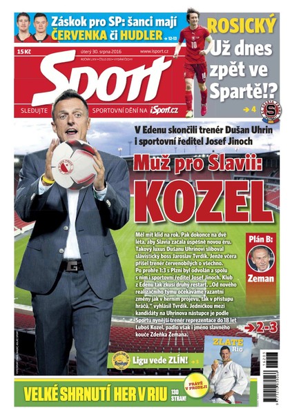 E-magazín Sport - 30.8.2016 - CZECH NEWS CENTER a. s.