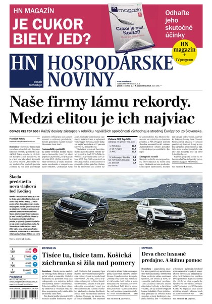 E-magazín Hospodárske noviny 02.09.2016 - MAFRA Slovakia, a.s.