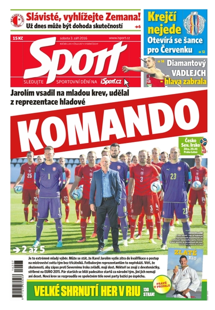 E-magazín Sport - 3.9.2016 - CZECH NEWS CENTER a. s.