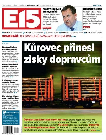 E-magazín E15 7.9.2016 - Czech Media Invest
