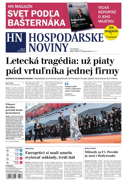E-magazín Hospodárske noviny 09.09.2016 - MAFRA Slovakia, a.s.