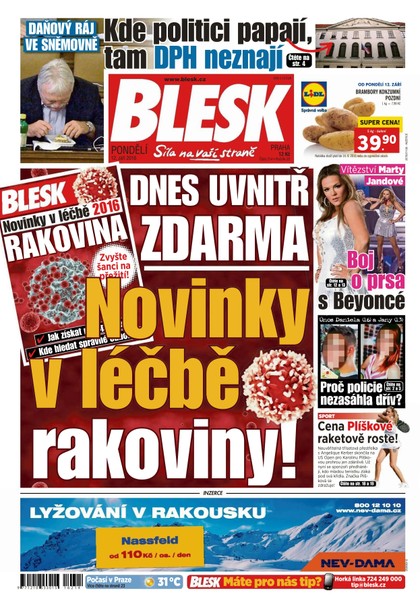 E-magazín Blesk - 12.9.2016 - CZECH NEWS CENTER a. s.