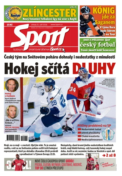E-magazín Sport - 21.9.2016 - CZECH NEWS CENTER a. s.