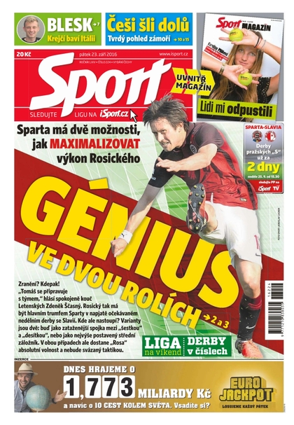 E-magazín Sport - 23.9.2016 - CZECH NEWS CENTER a. s.