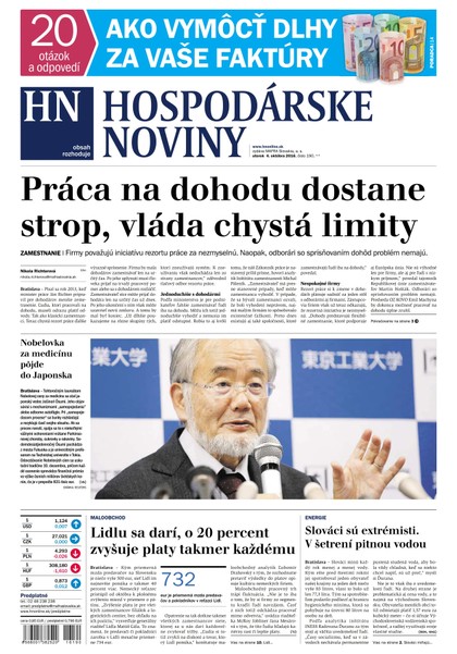 E-magazín Hospodárske noviny 04.10.2016 - MAFRA Slovakia, a.s.