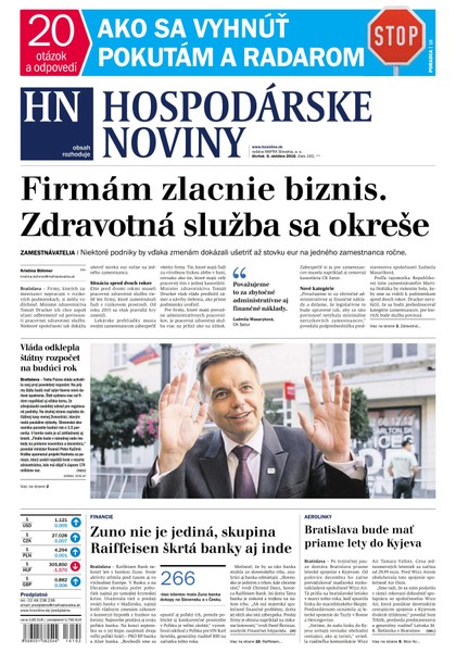 E-magazín Hospodárske noviny 06.10.2016 - MAFRA Slovakia, a.s.