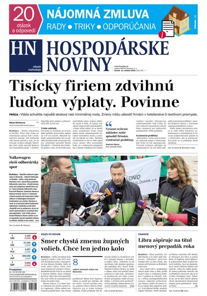 E-magazín Hospodárske noviny 13.10.2016 - MAFRA Slovakia, a.s.