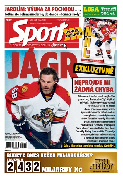 E-magazín Sport - 14.10.2016 - CZECH NEWS CENTER a. s.