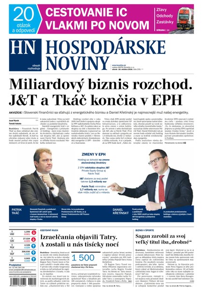 E-magazín Hospodárske noviny 18.10.2016 - MAFRA Slovakia, a.s.