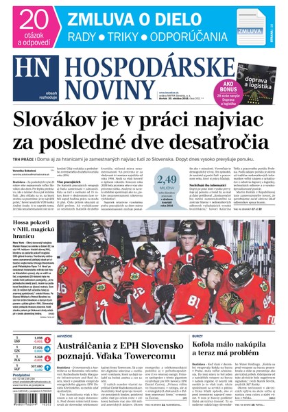 E-magazín Hospodárske noviny 20.10.2016 - MAFRA Slovakia, a.s.