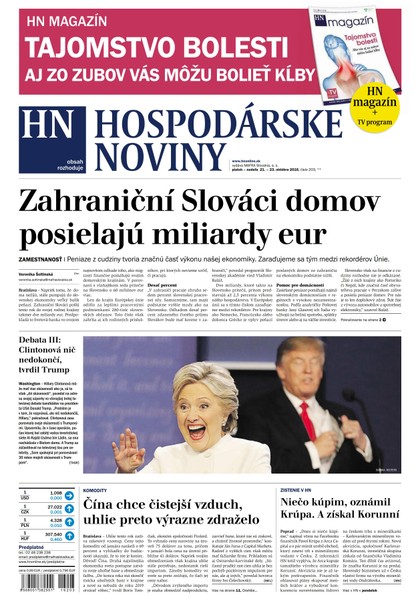 E-magazín Hospodárske noviny 21.10.2016 - MAFRA Slovakia, a.s.