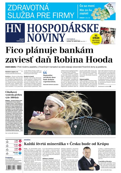 E-magazín Hospodárske noviny 24.10.2016 - MAFRA Slovakia, a.s.