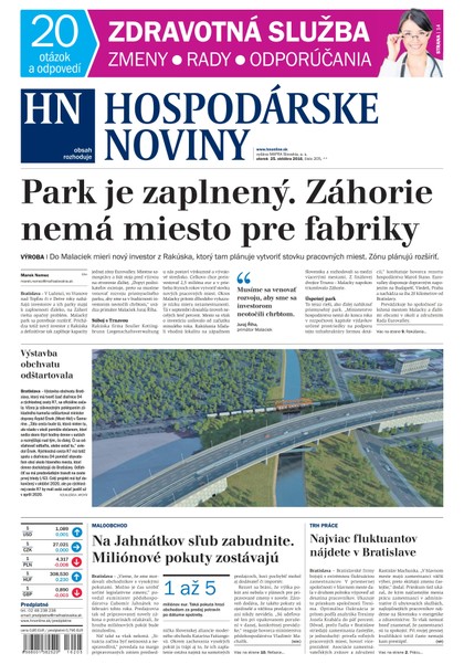 E-magazín Hospodárske noviny 25.10.2016 - MAFRA Slovakia, a.s.