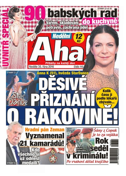 E-magazín Nedělní AHA! - 30.10.2016 - CZECH NEWS CENTER a. s.