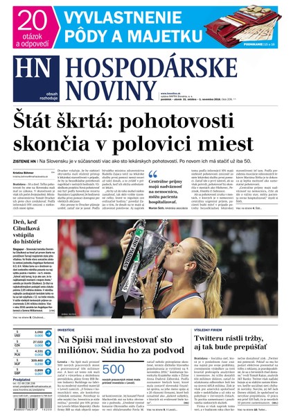 E-magazín Hospodárske noviny 31.10.2016 - MAFRA Slovakia, a.s.