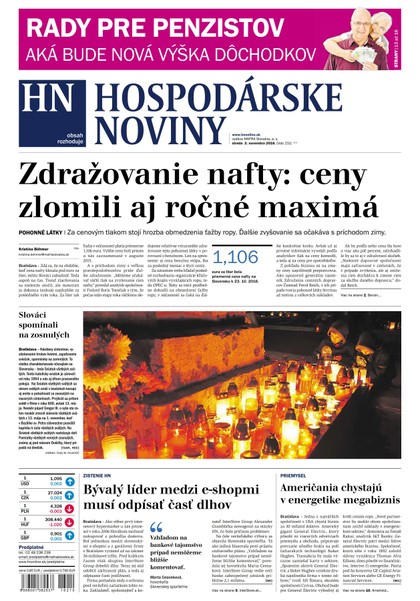 E-magazín Hospodárske noviny 02.11.2016 - MAFRA Slovakia, a.s.