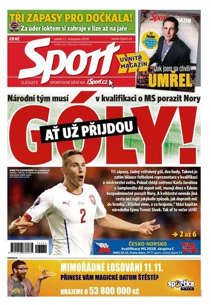 E-magazín Sport - 11.11.2016 - CZECH NEWS CENTER a. s.