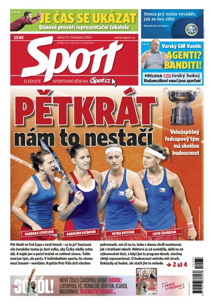 E-magazín Sport - 15.11.2016 - CZECH NEWS CENTER a. s.