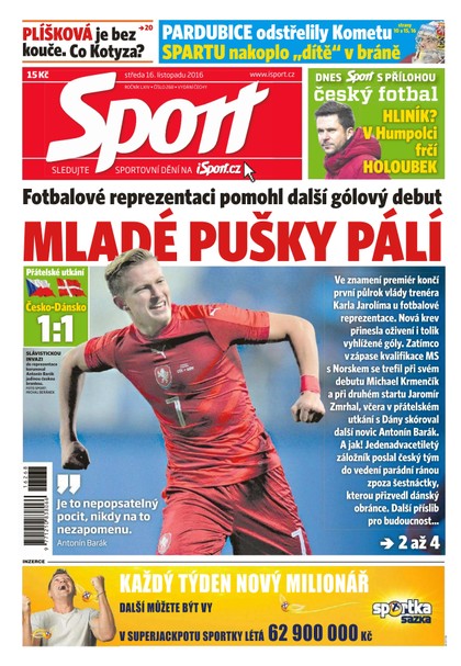 E-magazín Sport - 16.11.2016 - CZECH NEWS CENTER a. s.