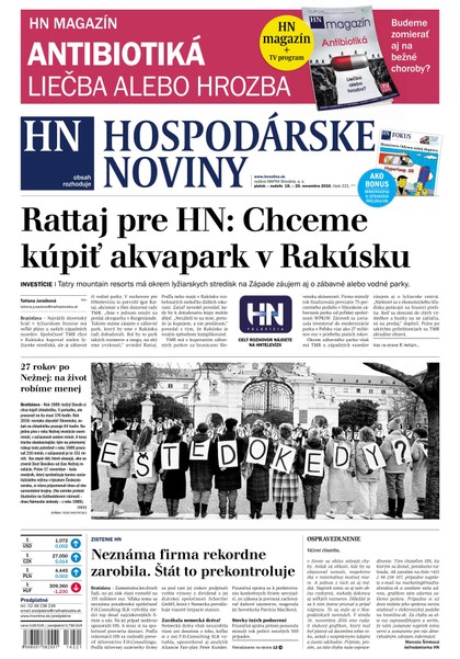 E-magazín Hospodárske noviny 18.11.2016 - MAFRA Slovakia, a.s.