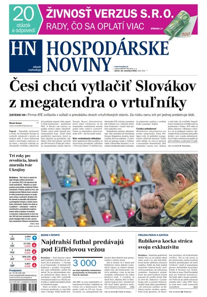 E-magazín Hospodárske noviny 22.11.2016 - MAFRA Slovakia, a.s.
