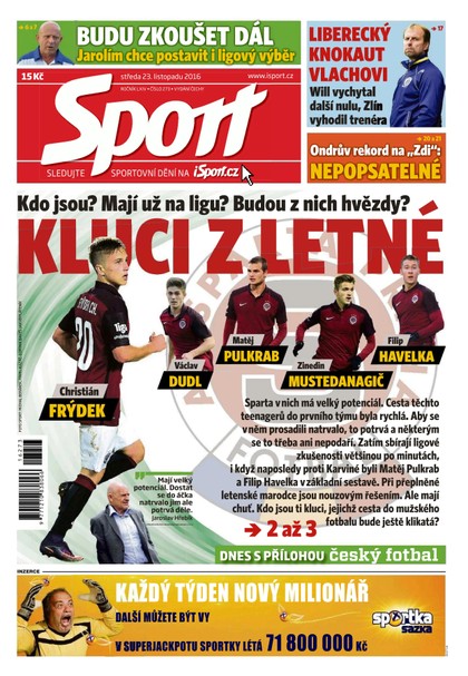 E-magazín Sport - 23.11.2016 - CZECH NEWS CENTER a. s.